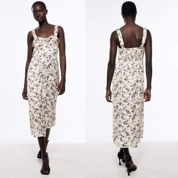 ZARA floral print slip 2492 dress size XS - Picture 1 of 3